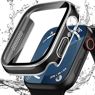 for アップルウォッチ 防水 カバー 44mm 対応 Apple Watch Series 6 5 4 SE 第二世代 ケース 耐衝撃 こりよけの孔 全面保護 iWatch カバー(44 mm, ブラックとシルバー) for アップルウォッチ 防水 カバー 44mm 対応 Apple Watch Series 6 5 4 SE 第二世代 ケース 耐衝撃 こりよけの孔 全面保護 iWatch カバー(44 mm, ブラックとシルバー)