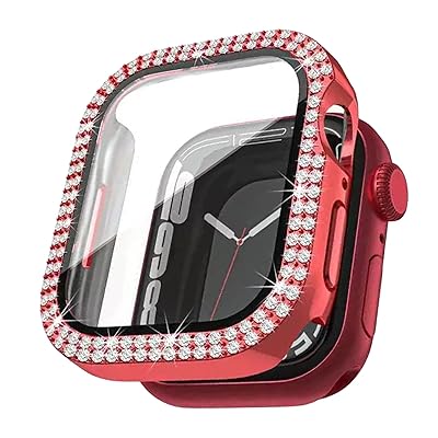 アップルウォッチ カバー40mm 41mm 42mm 44mm 45mm 46mm対応 アップルウォッチ 本体 ダブルダイヤモンド ガラスフィルム付 超薄型 PC+ガラス素材 高透過率apple watch カバーキズ防止 簡単に取り付け・取 全面保