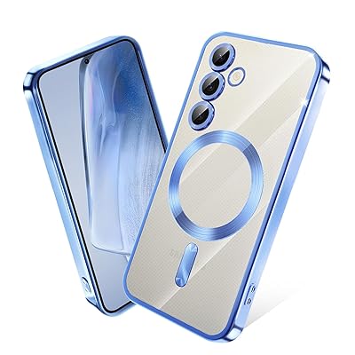 Galaxy S25 ケース MagSafe対応 クリア メッキ加工 ギャラクシー S25 スマホケース 耐衝撃 TPU ワイヤレス充電対応 SC-51F SCG31 カバー ストラップホール付き 薄型 透明 超軽量 黄ばみにくい 柔軟 滑り止め （