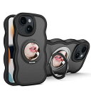 Iphone15用の ケース magsafe対応 超強磁力 TPU 韓国 可愛い ウェーブ ソフト 滑り止め 鏡付き 耐衝撃 半透明 マット感 おしゃれ スマホケース アイフォン 15 用 ケース 360°回転スタンド 縦横両対応 スマホケース ip