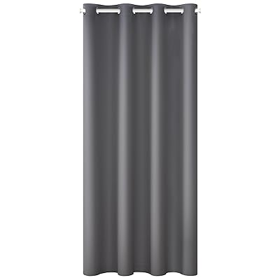 乐天商城 - カーテン 遮光 間仕切りカーテン 断熱 幅107cm 丈160cm 1枚入り ダークグレー ハトメ型 突っ張り