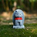 ReemeHi 動物お地蔵さんセット癒し可愛い小型置物祈りお地蔵様おじぞうさま守り神みかげ石 幸せ願い縁の良いおきもお かわいい御影石 神仏像 (ねこ)