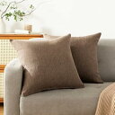 クッションカバー 65 x 65cm 2枚セット 北欧 おしゃれ 綿麻テクスチャー リネン風 ピーチスキン ソフトタッチ 座布団カバー ソファ背当て 装飾枕カバ...