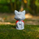 ReemeHi 動物お地蔵さんセット癒し可愛い小型置物祈りお地蔵様おじぞうさま守り神みかげ石 幸せ願い縁の良いおきもお かわいい御影石 神仏像 (キツネ)