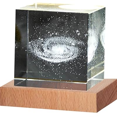 クリスタルガラス 文鎮 ベッドライト 装飾 USB プレゼント 置物 3D彫刻 ベース付 テーブルランプ デス..