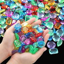 100個 海賊宝の宝石 キラキラ光るダイヤモンド ジャンボアクリル 大きなフェイク宝石 花瓶フィラー ハロウィン マルチカラープラスチック宝石 パーティーテーブルに散らす装飾 海賊パーティーの記念品 6スタイル(3)
