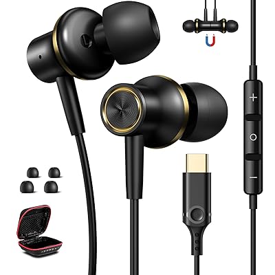 タイプ c イヤホン 有線 マイク付き DACチップ内蔵 HiFi音質 USB Type C イヤフォン 対応iPhone 16 15/iPad Pro Air 4/5 mini6 10世代 MacBook/Galaxy/AQUOS/Xperia/O