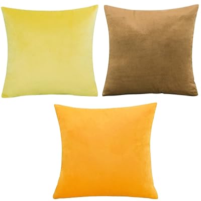 クッションカバー 50x50cm 北欧 3枚セット おしゃれ 可愛い ベルベット無地 モダン アンティーク ファスナー インテリア 家庭装飾 車 部屋飾り (50x50, イエロー) クッションカバー 50x50cm 北欧 3枚セット おしゃれ 可愛い ベルベット無地 モダン アンティーク ファスナー インテリア 家庭装飾 車 部屋飾り (50x50, イエロー)