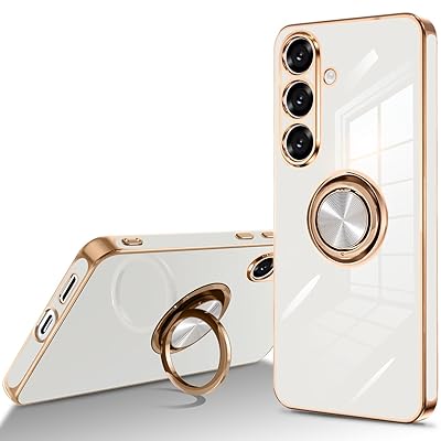 Galaxy S25 ケース リング付き ギャラクシーs25 SC-51F SCG31 カバー スマホケース 耐衝撃 米軍MIL規格 メッキ加工 ソフトケース 軽量 薄型 スタンド機能 縦横両対応 車載ホルダー対応 ストラップホール付き 携帯ケース