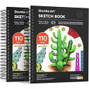 スケッチブック 110枚 2冊セット スパイラル製本 画用紙 クロッキーブック お絵かき帳 落書き帳 自由帳 写生帳 230×300mm 100GSM サイン帳...