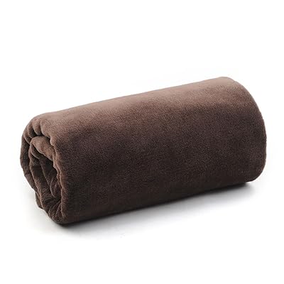 膝掛け毛布 大判 ひざ掛け ブランケット 小さめ 車 ハーフケット ひざかけ ミニ 小さい 子供 フリース あったか 薄くて暖かい 柔らかい肌に優しい 洗える 静電気防止 四季通用 (ブラウン, 140×100 cm)