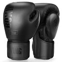 ボクシンググローブ キックボクシングトレーニンググローブ大人男女兼用 (12OZ, ブラック)