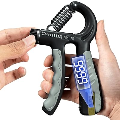 ハンドグリップ 10-100kg 可変式 電子カウンター 握力 トレーニング ハンドグリッパー 握力グリッパー ..