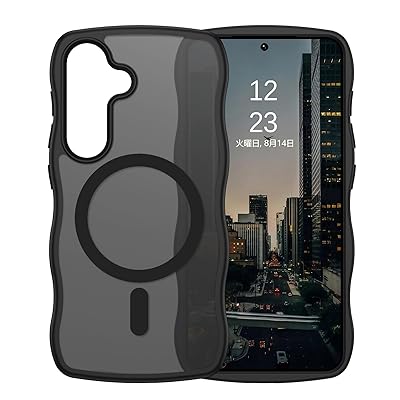 Samsung S25/S24 ケース MagSafe対応 ウェーブ 半透明 Galaxy25 Galaxy24 可愛い マグセフケース うねうね 可愛い クリア 耐衝撃 指紋防止 ギャラクシー S25 S24 マグネット バンパー ワイヤレス充電