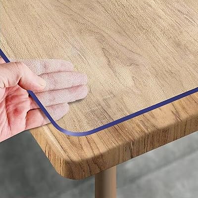 テーブルマット 透明 エンボス加工 厚さ1.5mm PVC製 テーブルクロス つや消し 長方形 デスクマット 無臭 ビニール 気泡なし 矩形 テーブルカバー 防水 汚れ防止 撥水加工 (エンボス加工 厚さ1.5mm, 45*90cm）