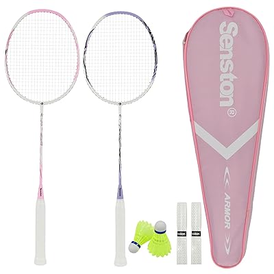 2本組バドミントンラケット、5Uフェザーラケット、プロ試合訓練100%オールカーボンフェザーラケット、グリップ付き
