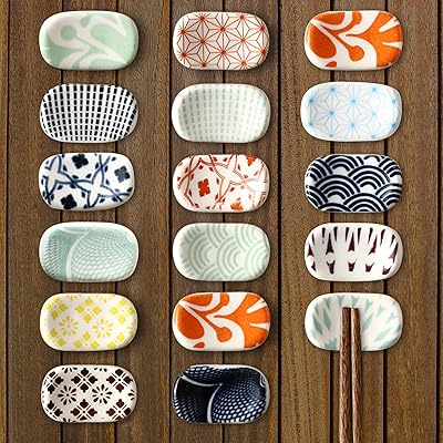 箸置き そらまめ 16個セット 箸枕 はしおき 箸台 和風 和柄 陶器 和食器 おもしろ お箸置き 可愛い 箸休め 卓上飾り物 小物入れ (ミックスカラー - 16個入り)