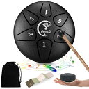 ミニ スリット ドラム スチール舌ドラム レインドラム 3 インチ 6 音符 打楽器 布バッグ、音楽本とマレット 瞑想 ヨガ エンターテイメント 音楽教育 (ブ...