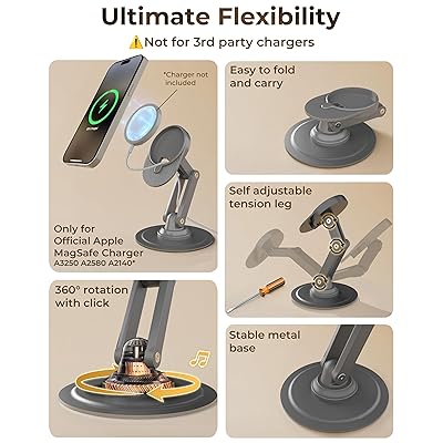 Cooper 360 MagBase Apple MagSafe充電器 (充電器別売 スタンドのみ) magsafe スマホスタンド マグセーフ iPhone 16 Pro Max, 15,14,13,12 AirPods, スタンバイモード 卓上