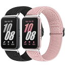 伸縮性ナイロンストラップ Samsung Galaxy Fit 3対応 2個セット 調節可能 伸縮性ナイロン交換用ストラップ リストバンド Galaxy Fit...