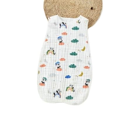 スリーパー ベビー 夏用 赤ちゃん 前4重、後2重ガーゼ 新生児 baby コットン100% 寝たまま着せられる 0歳 1歳 2歳 3歳 (ライオン)