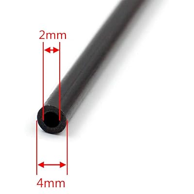 カーボンパイプ 中空チューブ 炭素繊維 外径4mm x 内径2mm x 長さ430mm (4本)