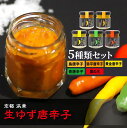 【ついつい手が出る 京都浜幸 生ゆず唐辛子】 京都榮元 5種類セット 唐辛子 食べ比べ 無農薬 保存料無添加 減塩 調味料 柚子胡椒 ゆずごしょう 島唐辛子 弥...