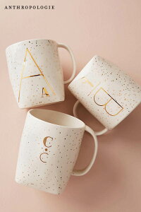 ANTHROPOLOGIE アンソロポロジー イニシャルマグ マグカップ Gilded Shapes Monogram Mug