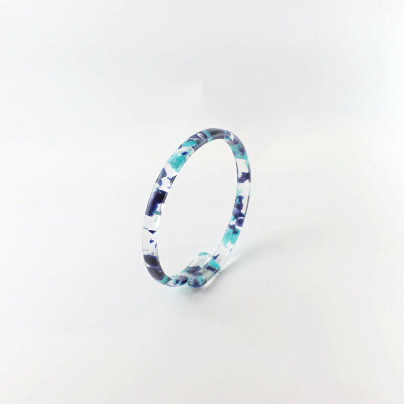 【メール便1通につき2個まで】 キッソオ ブレスレット フラワーブルー C08 メガネ素材のブレスレット K..