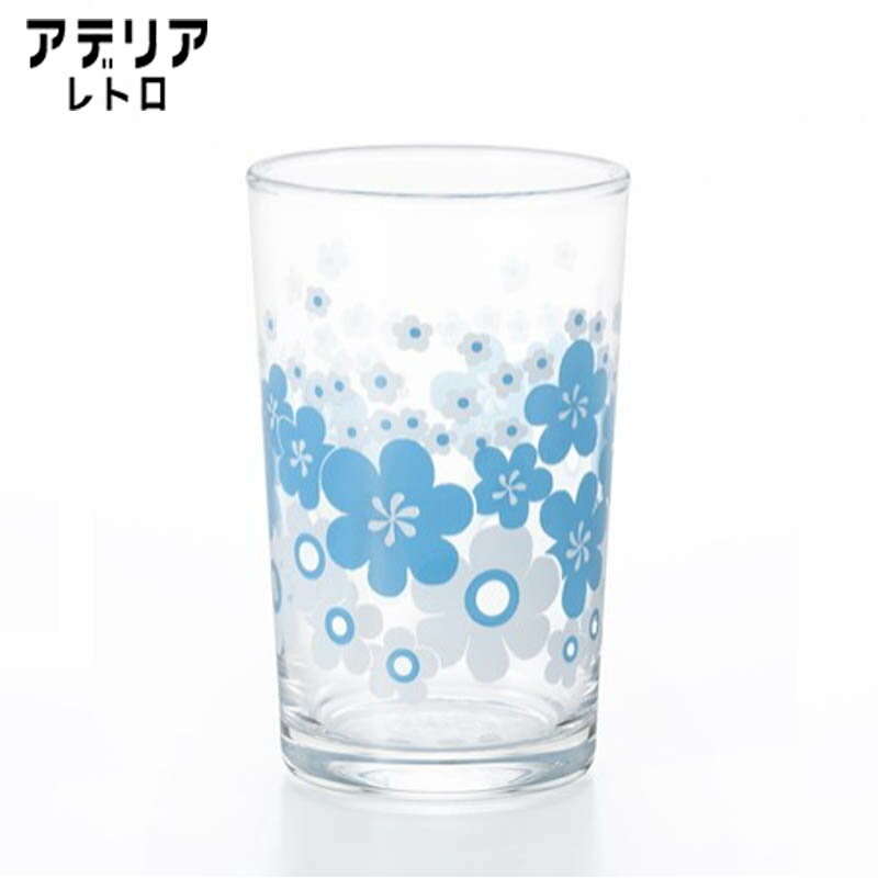 アデリア グラス コップ レトロ 花の輪 中コップ8 昭和レトログラス aderiaのサムネイル