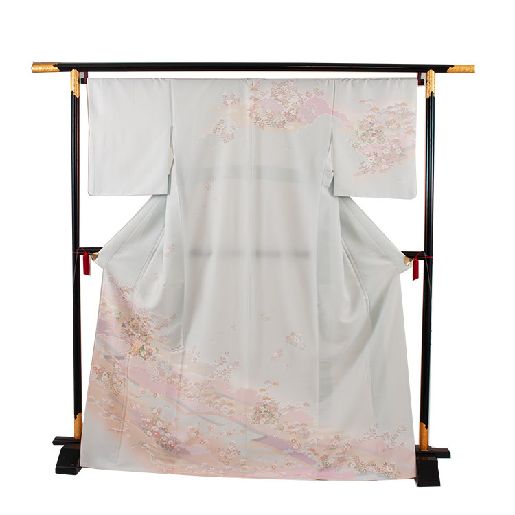 【レンタル】訪問着 フルセットレンタル 595 水色 四季の花 式部浪漫 おしゃれ 着物 付け下げ お宮参り 七五三 入学式 卒業式 卒園式 結婚式 お茶会 式典 京都 訪問着レンタル 帯 草履バッグセット ママ訪問着 母親 おすすめ 貸衣装 和装 新品足袋プレゼント 往復送料無料