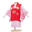 【レンタル】ベビー着物 /341 ピンク/赤の被布 / 女の子 ひな祭り 桃の節句 花柄 和装 和服 赤ちゃん プレゼント ベビー服 子供 ベビー ひなまつり 衣装 子供服 ベビーの着物 こどもの日 子供の日 お正月 衣装 衣裳 ★送料無料
