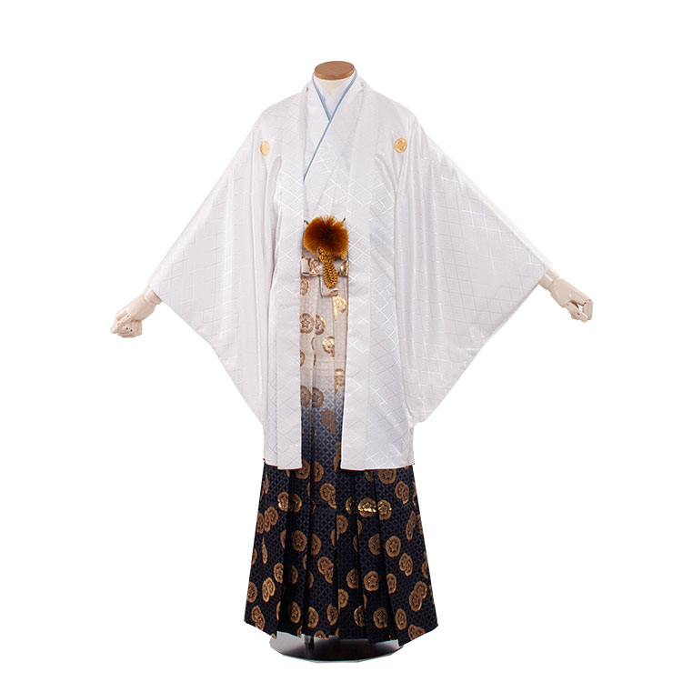 【レンタル】紋付12点フルセット 往復送料無料 新品足袋プレゼント 卒業式 結婚式 成人式 イベント レンタル袴 レンタル衣装 袴セット 羽織袴 紋付袴 袴レンタル 紋付羽織袴 男 袴 男性 セット メンズ 貸衣装 紋付き袴 紋付 羽織 着物 白系 3AF4H20