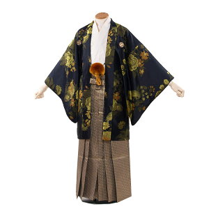 【レンタル】紋付12点フルセット 往復送料無料 新品足袋プレゼント 卒業式 結婚式 成人式 イベント レンタル袴 レンタル衣装 袴セット 羽織袴 紋付袴 袴レンタル 紋付羽織袴 男 袴 男性 セット メンズ 貸衣装 紋付き袴 黒紋付 グリーン花 3AF6C04通販セール