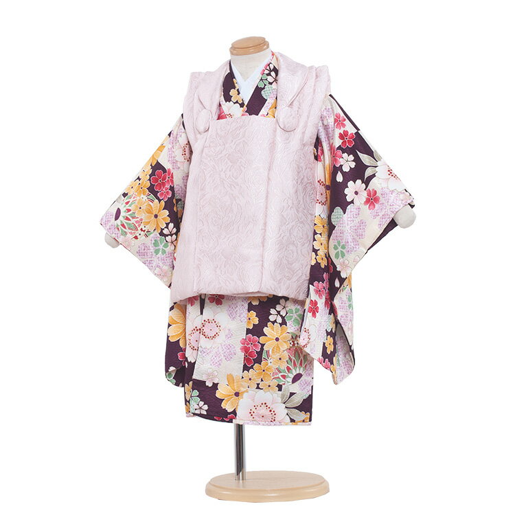 【レンタル】七五三 着物 2歳 女の子 レンタル フルセット 七五三レンタル 2歳女の子 二歳 女児 被布セットレンタル七五三 753 被布 小柄な3歳 2歳着...