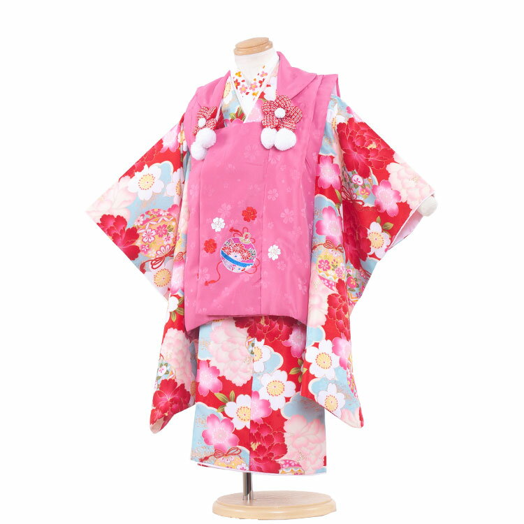 【レンタル】七五三 着物 3歳 女の子 レンタル おしゃれ 3歳女の子 被布 753着物 被布フルセット 753 ひな祭り 子供 きもの 七五三レンタル 貸衣装...