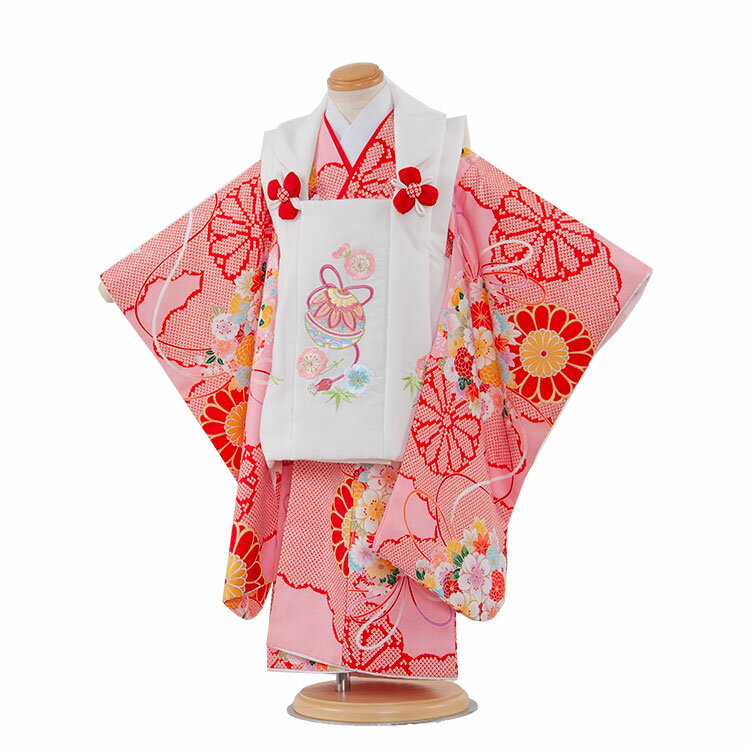 【レンタル】七五三 着物 3歳 女の子 レンタル おしゃれ かわいい レトロ 和風モダン古典 3歳女の子 被布 753着物 被布フルセット 753 ひな祭り 子...