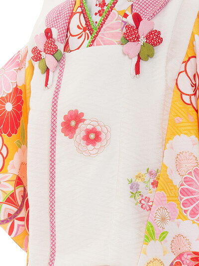 【レンタル】七五三 着物 3歳 女の子 レンタル おしゃれ かわいい 3歳女の子 被布 753着物 被布フルセット 753 ひな祭り 子供 きもの 七五三レンタル 貸衣装 貸衣裳 往復送料無料/ 3123 式部浪漫+黄色