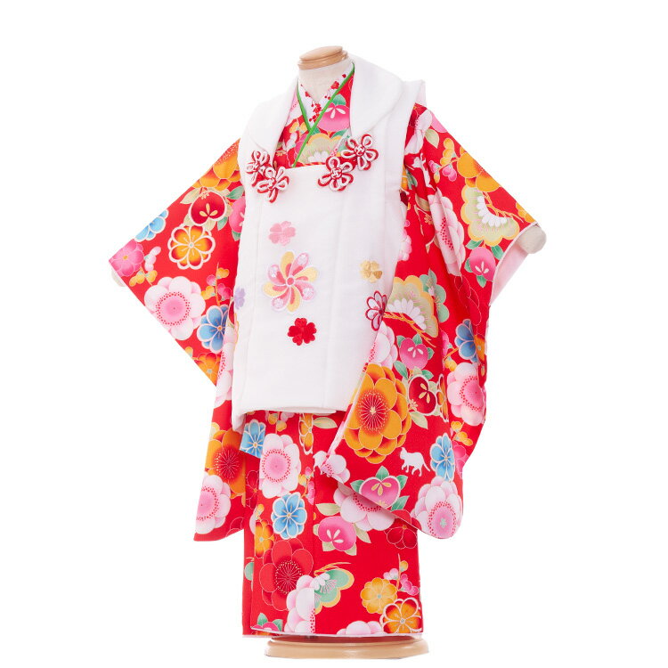 【レンタル】七五三 着物 3歳 女の子 レンタル おしゃれ かわいい アンティーク レトロ 和風モダン 3歳女の子 被布 753着物 被布フルセット 753 ひ...