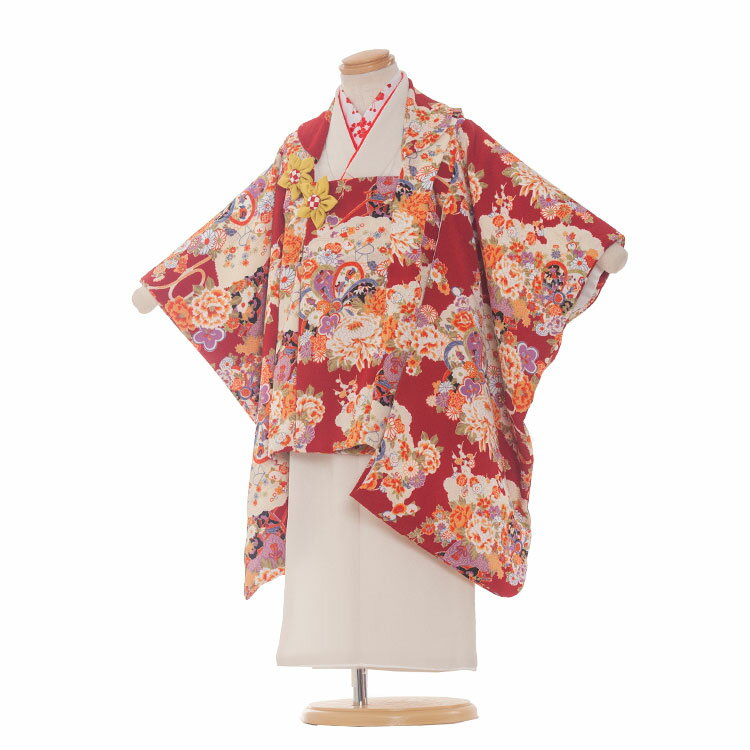 【レンタル】七五三 着物 3歳 女の子 レンタル おしゃれ かわいい アンティーク レトロ 和風モダン古典 3歳女の子 被布 753着物 被布フルセット 753...