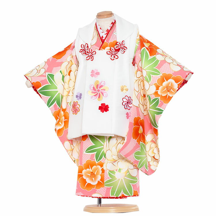 【レンタル】七五三 着物 3歳 女の子 レンタル おしゃれ かわいい アンティーク レトロ 和風モダン古典 3歳女の子 被布 753着物 被布フルセット 753...