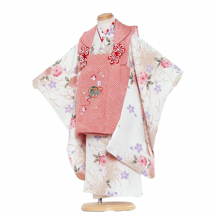 【レンタル】七五三 着物 3歳 女の子 レンタル おしゃれ かわいい アンティーク レトロ 和風モダン古典 3歳女の子 被布 753着物 被布フルセット 753...