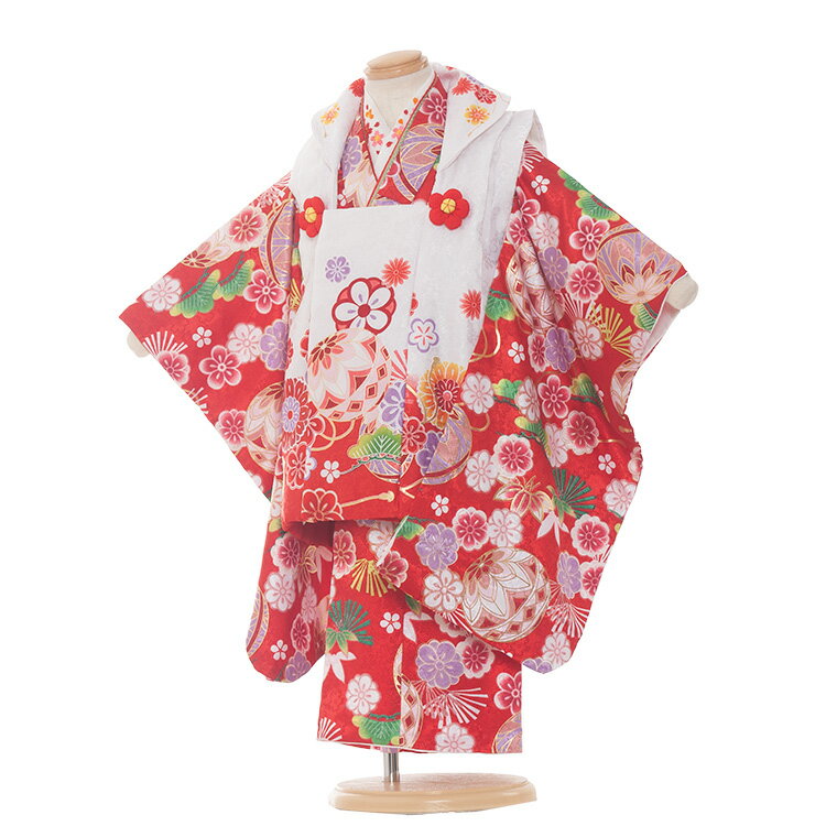 【レンタル】七五三 着物 3歳 女の子 レンタル おしゃれ かわいい アンティーク レトロ 和風モダン古典 3歳女の子 被布 753着物 被布フルセット 753...