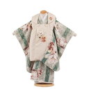 【レンタル】七五三(3歳女児被布)3588 クリーム×緑 白木蓮 女の子 被布レンタル 人気 おしゃれ 可愛い 3歳女の子 被布フルセット 3才 数え年 ひな祭...