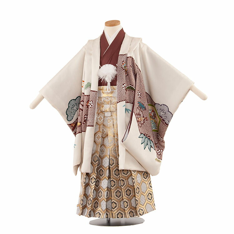 【レンタル】【かんたん着付け袴】七五三 5歳 男の子【正絹紬】(5歳・6歳男の子袴) 8046 レンタル 着物 人気 おしゃれ おすすめ 羽織袴 4歳 5歳 袴 男児 フルセット 簡単着付け 袴セット アンティーク レトロ 古典 お揃い 貸衣装 京都 新品足袋プレゼント 往復送料無料