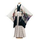 【レンタル】【かんたん着付け袴】七五三 7歳 男の子 7106 白 兜 袴レンタル 着物 人気 おしゃれ おすすめ 羽織袴 7才 8歳 袴 男児 フルセット 簡...