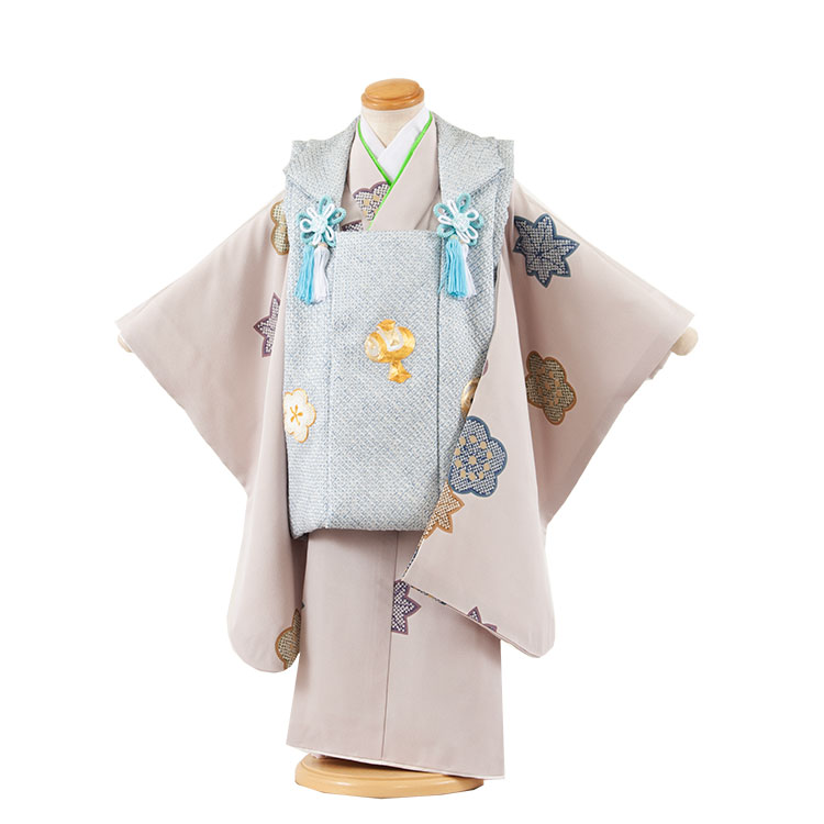 【レンタル】【正絹】 七五三 着物 3歳 男の子 被布 男児 3才 3歳男の子 男児 子供 きもの被布セット お正月 和装 お祝い 被布コート 新品足袋プレゼン...