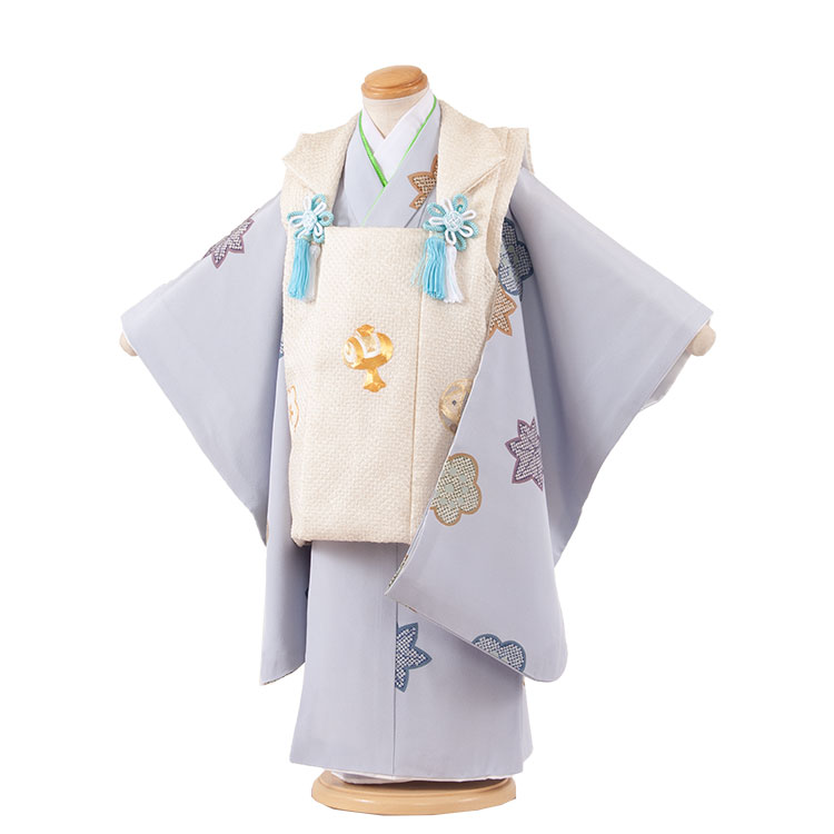 【レンタル】【正絹】 七五三 着物 3歳 男の子 被布 男児 3才 3歳男の子 男児 子供 きもの被布セット お正月 和装 お祝い 被布コート 新品足袋プレゼン...