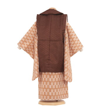 【レンタル】753 男の子 3才 レンタル 男児 被布 3-38茶色に兜3380(3歳用90〜100cm)三歳被布セット 七五三 着物 着物レンタル 七五三着物レンタル 七五三 レンタル 子供着物 結婚式 貸衣装