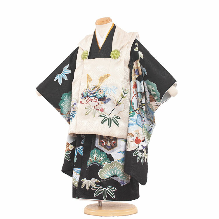 【レンタル】七五三 着物 3歳 男の子 身長90〜100センチ レンタル おしゃれ アンティーク レトロ 和風モダン古典 3歳男の子 被布 753着物 被布フル...